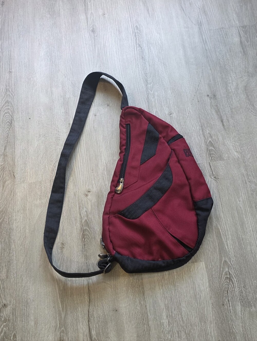 Gorpcore AmeriBag Medium Healthy Back Bag Red/Black Nylon Sling Backpack